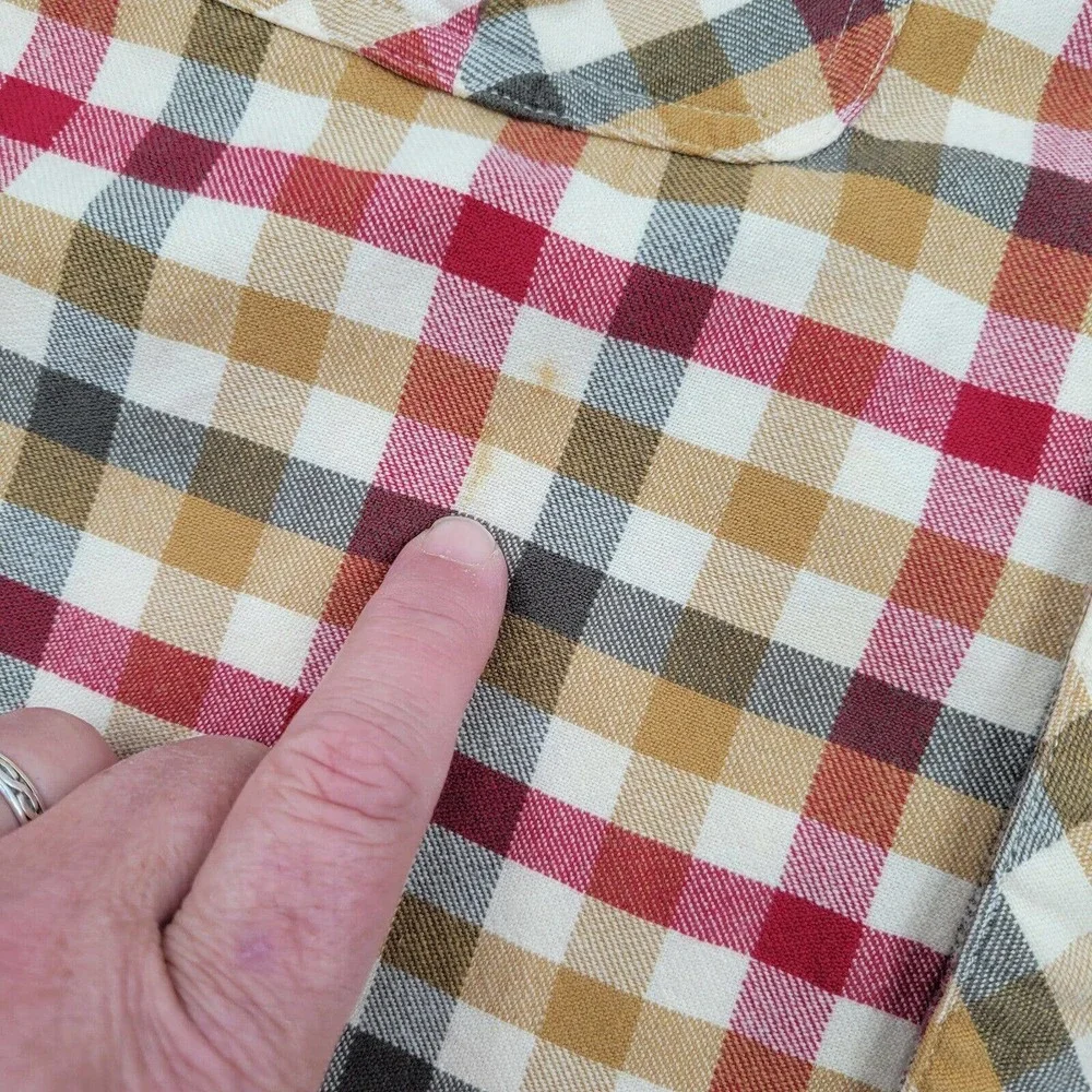 Portal Truckers Road Dogs On Hogs Men's 2XL‎ Flannel Long Sleeve Plaid Shirt